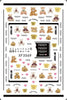Bear Set Nails Sticker for Nail Decoration Back Glue Nails Art Stickers Decals Design Manicure Cute Cartoon Transfer Foil Decals