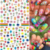 Nail Art Stickers Abstract Line Face Geometric Design Adhesive Nail Art Decorations DIY Sun Flowers Smiley Face Nail Decals