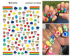 Nail Art Stickers Abstract Line Face Geometric Design Adhesive Nail Art Decorations DIY Sun Flowers Smiley Face Nail Decals