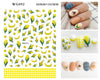 Nail Art Stickers Abstract Line Face Geometric Design Adhesive Nail Art Decorations DIY Sun Flowers Smiley Face Nail Decals
