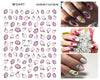 Nail Art Stickers Abstract Line Face Geometric Design Adhesive Nail Art Decorations DIY Sun Flowers Smiley Face Nail Decals