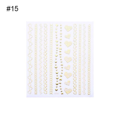 Black White 5D Nail Sticker Gold Silver Geometric Transfer Beautiful Decals Decoration Nail Art Accessories DIY Design