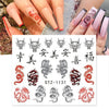 Snake Nail Stickers Animal Design Black Snake Temporary Tattoo Manicure Dragon Nail Decal Slider Water Wraps Tool