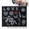 Snake Nail Stickers Animal Design Black Snake Temporary Tattoo Manicure Dragon Nail Decal Slider Water Wraps Tool