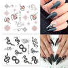 Snake Nail Stickers Animal Design Black Snake Temporary Tattoo Manicure Dragon Nail Decal Slider Water Wraps Tool
