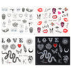 Snake Nail Stickers Animal Design Black Snake Temporary Tattoo Manicure Dragon Nail Decal Slider Water Wraps Tool