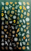Black Laser Gold Autumn Leaf 3D Nail Sticker Coconut Tree Leaf Pattern Adhesive Transfer Sticker Shiny DIY Nail Decoration