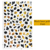 Black Laser Gold Autumn Leaf 3D Nail Sticker Coconut Tree Leaf Pattern Adhesive Transfer Sticker Shiny DIY Nail Decoration