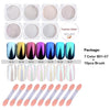 7pc Pearl Nail Glitter Brush Set Rub Dipping Powder for Nails Manicure Holographic Mirror Mermaid Gold Blue Nail Dust