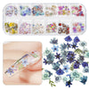 240pcs Manicure Nail Sequins Wood Pulp Simulation Maple Leaf Butterfly Flowers Nail Art DIY 3D Daisy Nail Stickers Decals