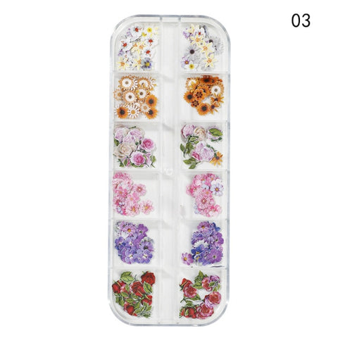 240pcs Manicure Nail Sequins Wood Pulp Simulation Maple Leaf Butterfly Flowers Nail Art DIY 3D Daisy Nail Stickers Decals