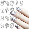 Full Beauty 1 Sheet Nail Water Sticker DIY Black Abstract Image Nail Art Paper Decoration Manicure Style Tool