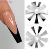 Pro 9 Sizes Easy French Smile Cut V Line Almond Shape Tips Manicure Edge Trimmer Nail Cutter Acrylic Pink White French Nails