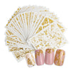 20 Sheets Gold 3d Nail Art Stickers Hollow Decals Mixed Designs Adhesive Flower Nail Tips Decorations Salon Accessory
