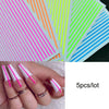 Nail Art 3D Decal Stickers Neon Curve Stripe Lines Self Adhesive Striping Tape Acrylic Nails Tool