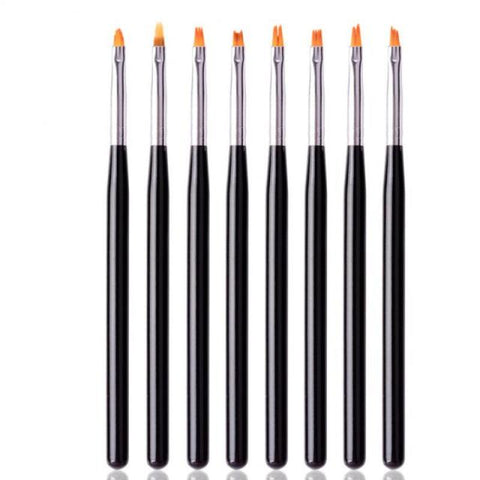 8PC/Set DIY Nail Brush Nail Painting Brush Various Shapes Nail Designs Draw Lines Flowers Patterns Manicure Pen Nail Art Tool