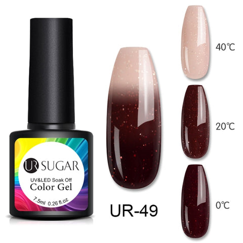 UR SUGAR Thermal Gel Nail Polish Soak Off UV Gel Polish Temperature Color-changing  Gel Glitter Varnish Nail Art
