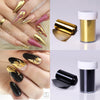 Gold Silver Nail Foil Set Mirror Effect Rose Gold Glitter Candy Transfer Sticker for Nails Decor Slider Decal Tip Random Pattern