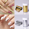 Gold Silver Nail Foil Set Mirror Effect Rose Gold Glitter Candy Transfer Sticker for Nails Decor Slider Decal Tip Random Pattern
