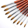 Kolinsky Acrylic Nail Brush Good Quality Nail Art Mink Brush Wood Handle Gel Builder Manicure Brush Drawing Tools Size 8-24