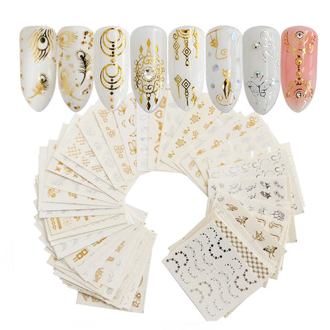 30 Sheets Nail Art Stickers Set Different Styles Nail Water Transfer Sticker Decal Sticker Nail Manicure Gel UV Nails Sequins