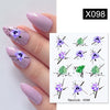 Harunouta Cool Geometrics Pattern Water Decals Stickers Flower Leaves Slider For Nails Spring Summer Nail Art Decoration DIY