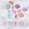 Crystal Fire Opal Flakes Nail Sequins Purple Holographic Glitter DIY Chrome Powder for Spring Nails Manicure Paillettes