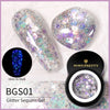 BORN PRETTY Glitter Sequins Gel Nail Polish Glow In The Dark Shining Soak Off UV Gel Polish Long-Lasting Nail Art Hybrid Varnish