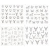 Black Animal Geometry Nail Water Decals Deer Fox Pig  Slider Sticker Nail Designs DIY Polish Manicure Accessory