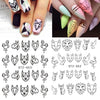 Black Animal Geometry Nail Water Decals Deer Fox Pig  Slider Sticker Nail Designs DIY Polish Manicure Accessory