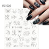 Black Animal Geometry Nail Water Decals Deer Fox Pig  Slider Sticker Nail Designs DIY Polish Manicure Accessory