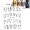 Black Animal Geometry Nail Water Decals Deer Fox Pig  Slider Sticker Nail Designs DIY Polish Manicure Accessory