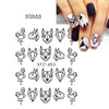 Black Animal Geometry Nail Water Decals Deer Fox Pig  Slider Sticker Nail Designs DIY Polish Manicure Accessory