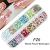 3D Fluorescent Nail Glitter Flakes Set Holographic Powder Sequins Paillette Manicure Nail Art Pigment Decoration Tools