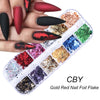 3D Fluorescent Nail Glitter Flakes Set Holographic Powder Sequins Paillette Manicure Nail Art Pigment Decoration Tools