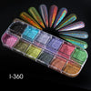 3D Fluorescent Nail Glitter Flakes Set Holographic Powder Sequins Paillette Manicure Nail Art Pigment Decoration Tools