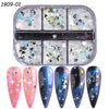 3D Fluorescent Nail Glitter Flakes Set Holographic Powder Sequins Paillette Manicure Nail Art Pigment Decoration Tools