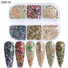 3D Fluorescent Nail Glitter Flakes Set Holographic Powder Sequins Paillette Manicure Nail Art Pigment Decoration Tools