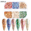 3D Fluorescent Nail Glitter Flakes Set Holographic Powder Sequins Paillette Manicure Nail Art Pigment Decoration Tools