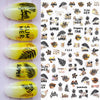 Summer Tropical Beach Coconut Tree Slippers 3D Nail Sticker Leaves Shell Transfer Decals Slider Decoration Manicures