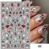 Black White Butterfly 3D Nails Sticker Geometry Decals Flower Gold DIY Decals Designs For Nail Art Manicures Decorations Salon