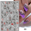 Black White Butterfly 3D Nails Sticker Geometry Decals Flower Gold DIY Decals Designs For Nail Art Manicures Decorations Salon