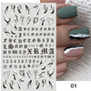 Black White Butterfly 3D Nails Sticker Geometry Decals Flower Gold DIY Decals Designs For Nail Art Manicures Decorations Salon