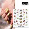 Black White Butterfly 3D Nails Sticker Geometry Decals Flower Gold DIY Decals Designs For Nail Art Manicures Decorations Salon