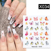 Black White Butterfly 3D Nails Sticker Geometry Decals Flower Gold DIY Decals Designs For Nail Art Manicures Decorations Salon