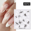 Black White Butterfly 3D Nails Sticker Geometry Decals Flower Gold DIY Decals Designs For Nail Art Manicures Decorations Salon