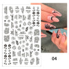 Black White Butterfly 3D Nails Sticker Geometry Decals Flower Gold DIY Decals Designs For Nail Art Manicures Decorations Salon