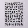 Black White Butterfly 3D Nails Sticker Geometry Decals Flower Gold DIY Decals Designs For Nail Art Manicures Decorations Salon