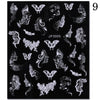 Black White Butterfly 3D Nails Sticker Geometry Decals Flower Gold DIY Decals Designs For Nail Art Manicures Decorations Salon