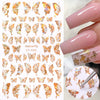 Black White Butterfly 3D Nails Sticker Geometry Decals Flower Gold DIY Decals Designs For Nail Art Manicures Decorations Salon